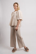 Zoe Linen Pants - Beige