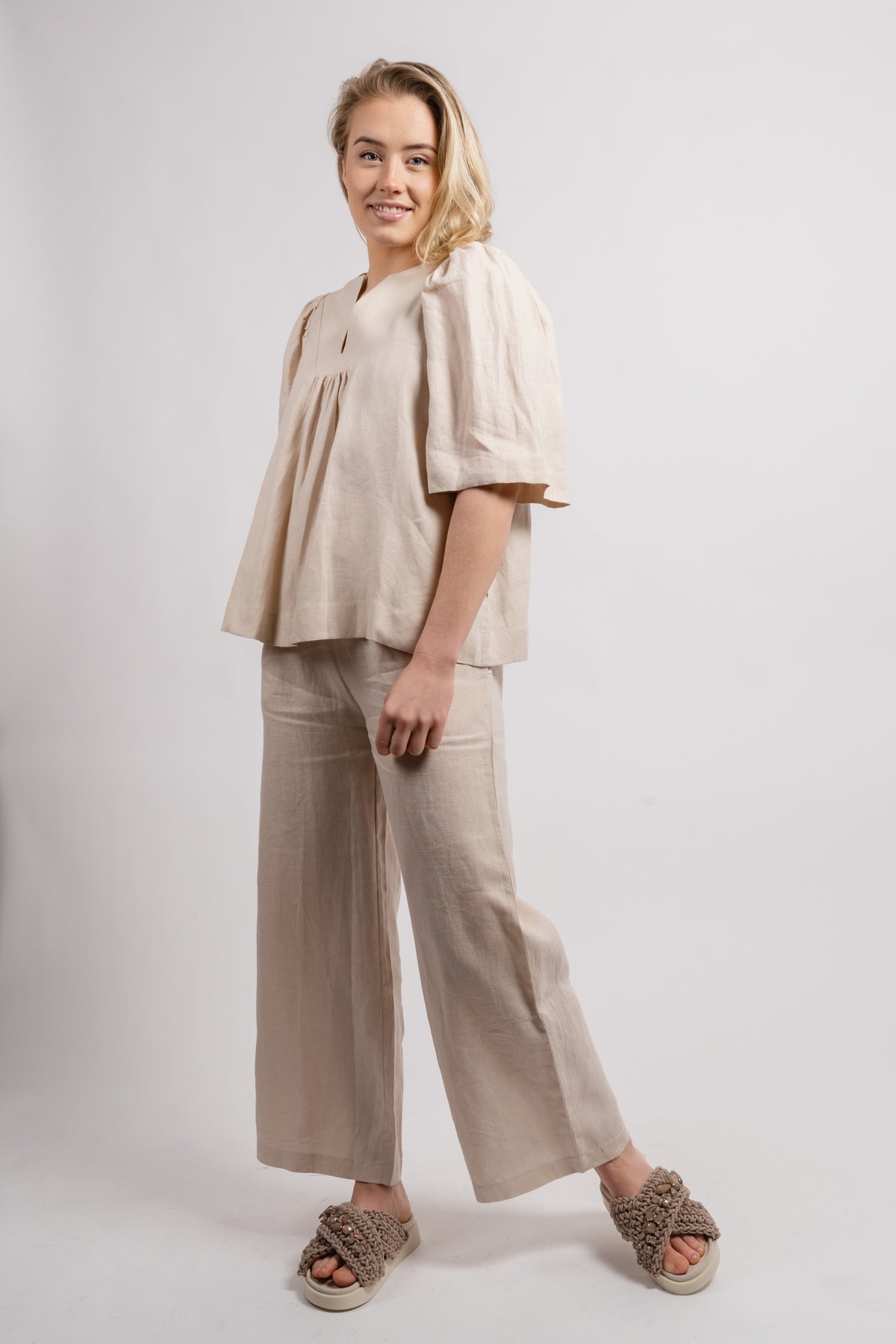 Zoe Linen Pants - Beige