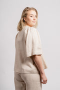Ellie Linen Top - Beige