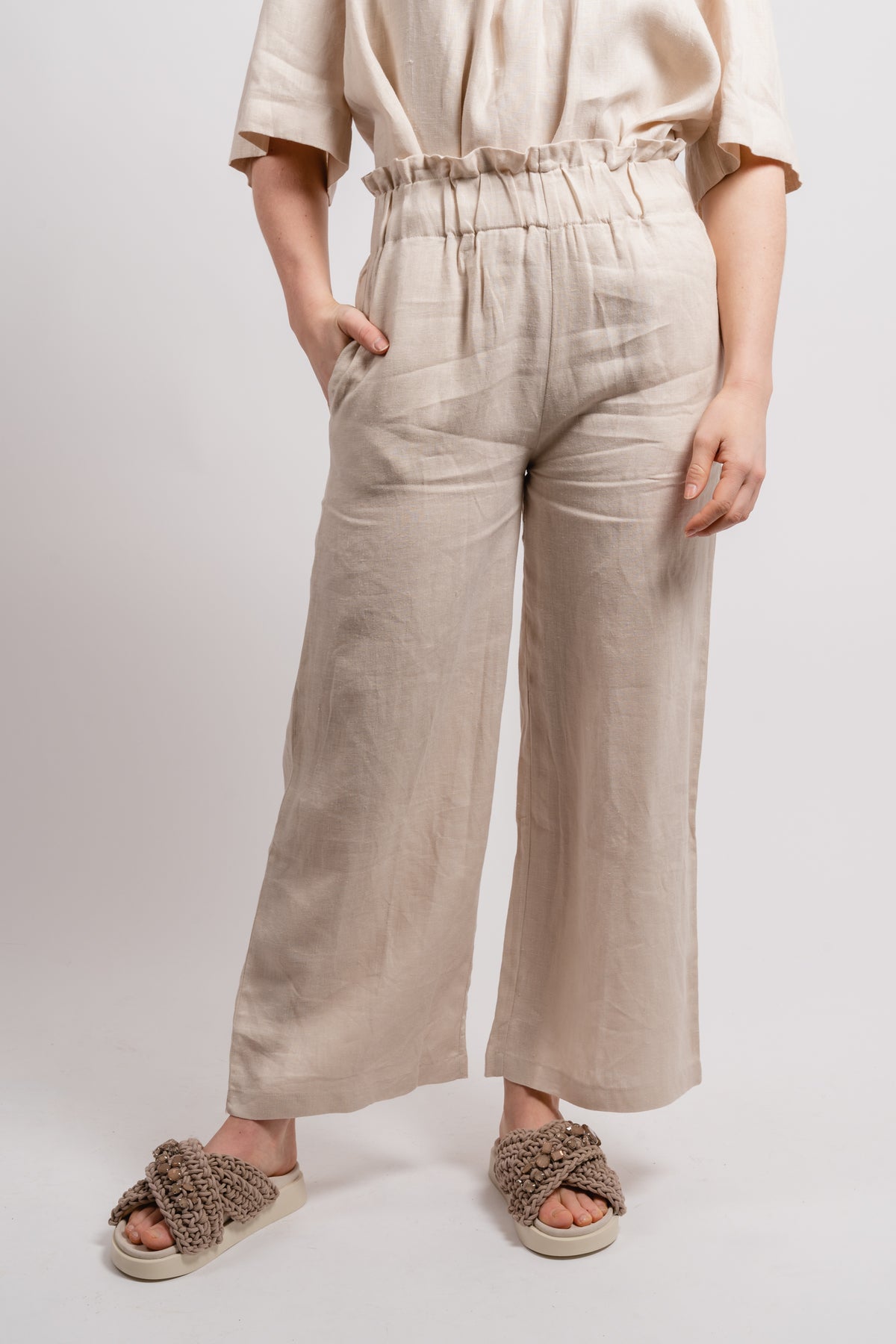 Zoe Linen Pants - Beige