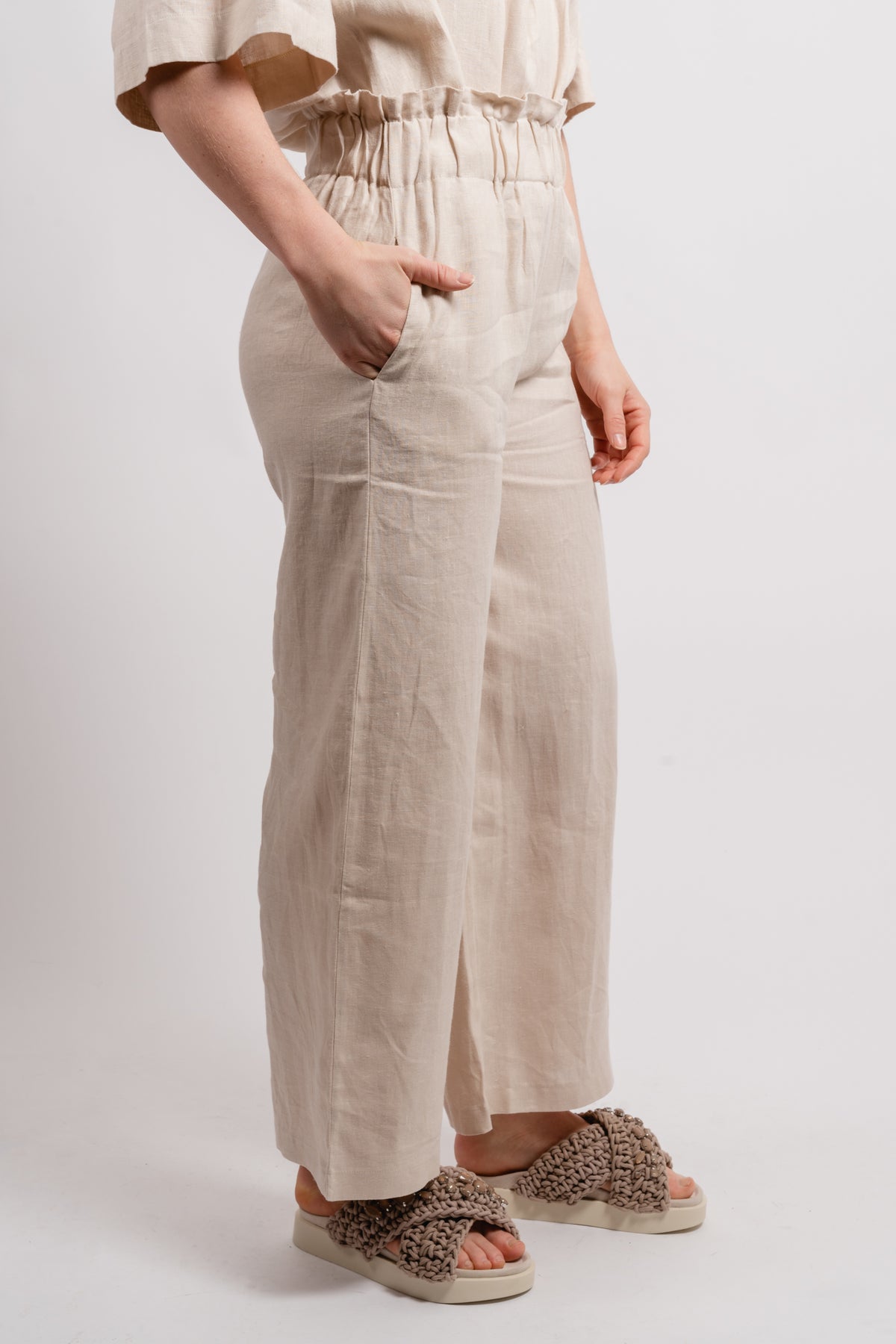 Zoe Linen Pants - Beige