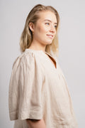 Ellie Linen Top - Beige