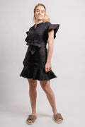 Fia Linen Dress - Black