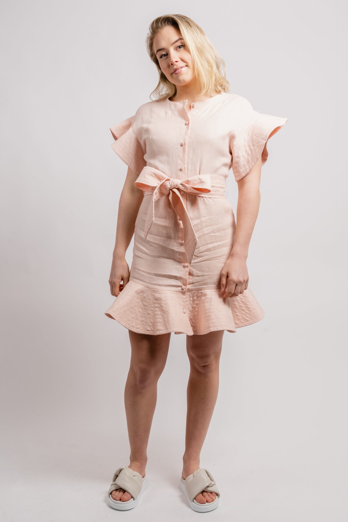 Fia Linen Dress - Dusty Pink
