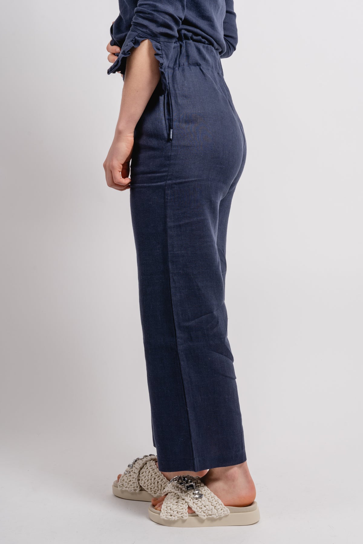 Zoe Linen Pants - Navy