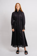 Yastrima LS Long Shirt Dress - Black