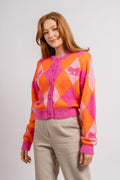 Emma Cardigan - Harlequin Orange