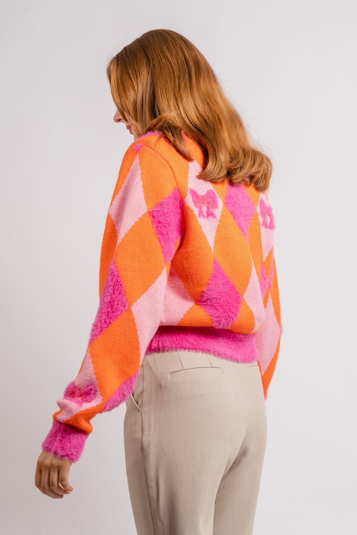 Emma Cardigan - Harlequin Orange