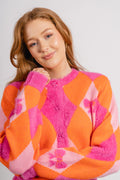 Emma Cardigan - Harlequin Orange