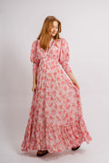 Georgette Button Down Dress - Pink Blossom