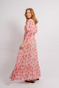 Georgette Button Down Dress - Pink Blossom