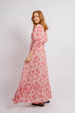 Georgette Button Down Dress - Pink Blossom