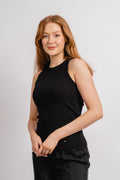 Ribbed Slim Fit Tank Top - Black