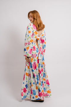 Florissa Dress - White AOP
