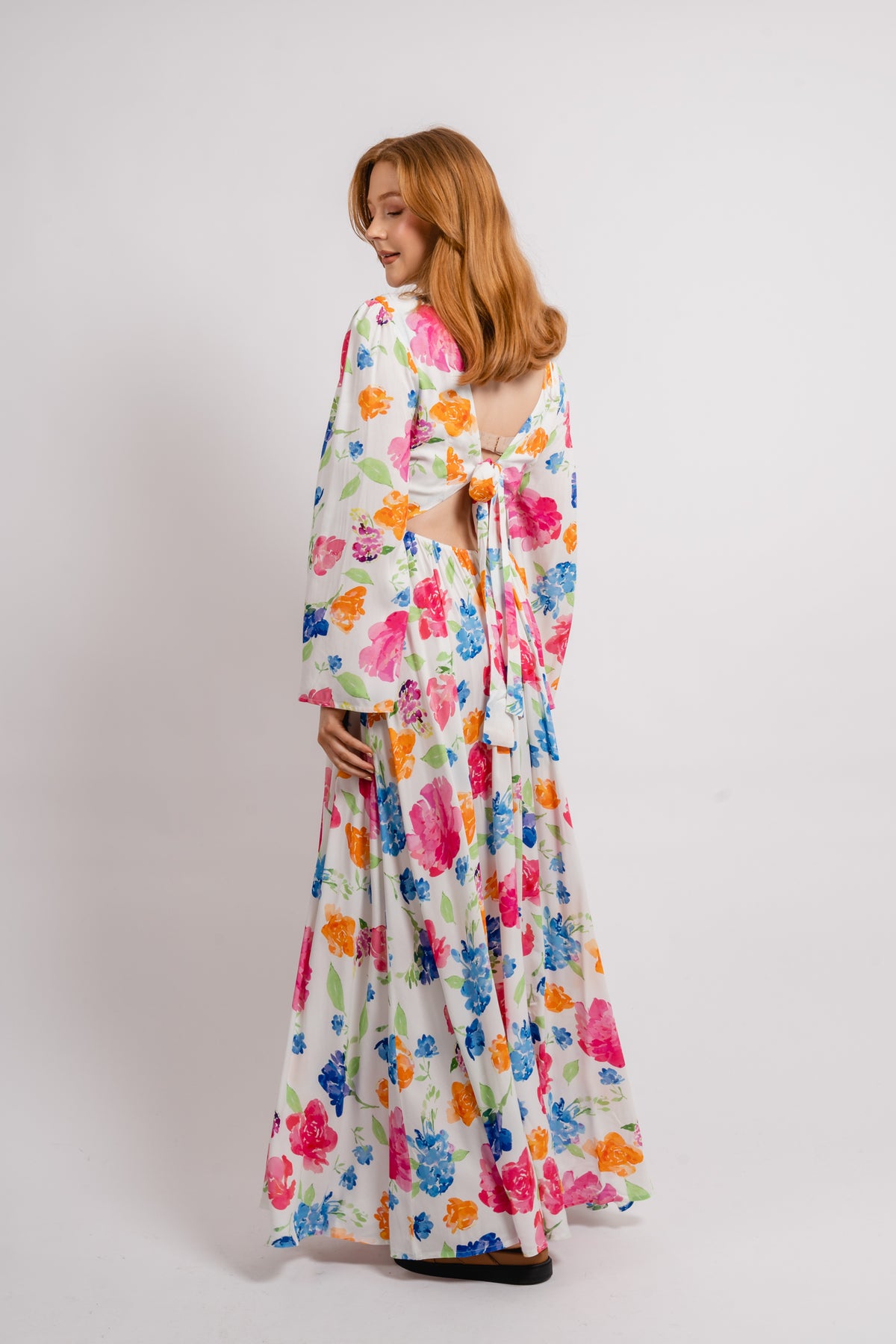 Florissa Dress - White AOP