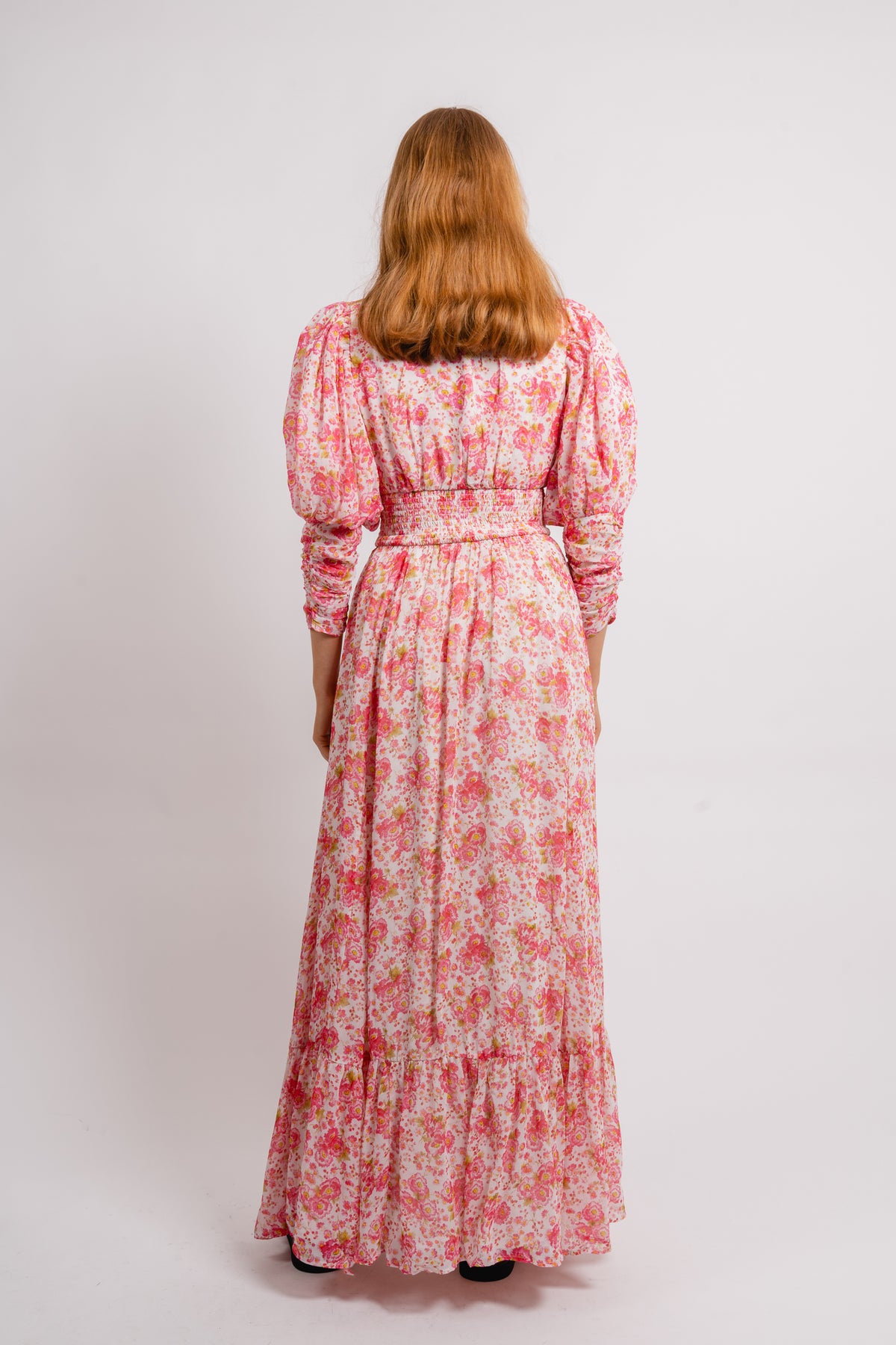 Georgette Button Down Dress - Pink Blossom