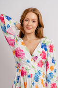 Florissa Dress - White AOP