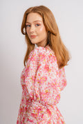 Georgette Button Down Dress - Pink Blossom