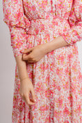 Georgette Button Down Dress - Pink Blossom