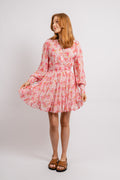 Georgette Mini Dress - Pink Blossom