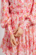 Georgette Mini Dress - Pink Blossom
