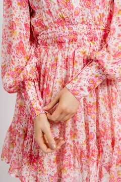 Georgette Mini Dress - Pink Blossom