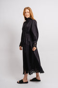 Yastrima LS Long Shirt Dress - Black
