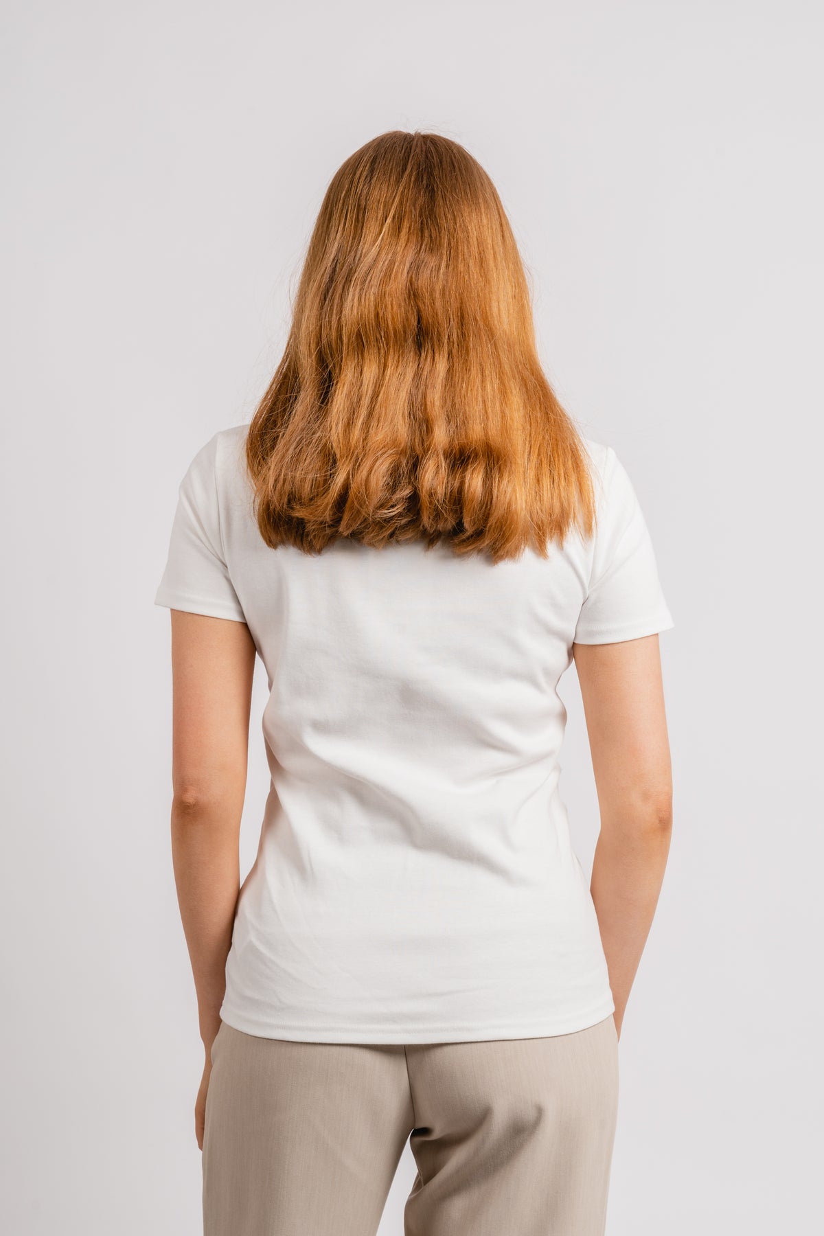 Slim Cody Rib C-NK SS - Ecru