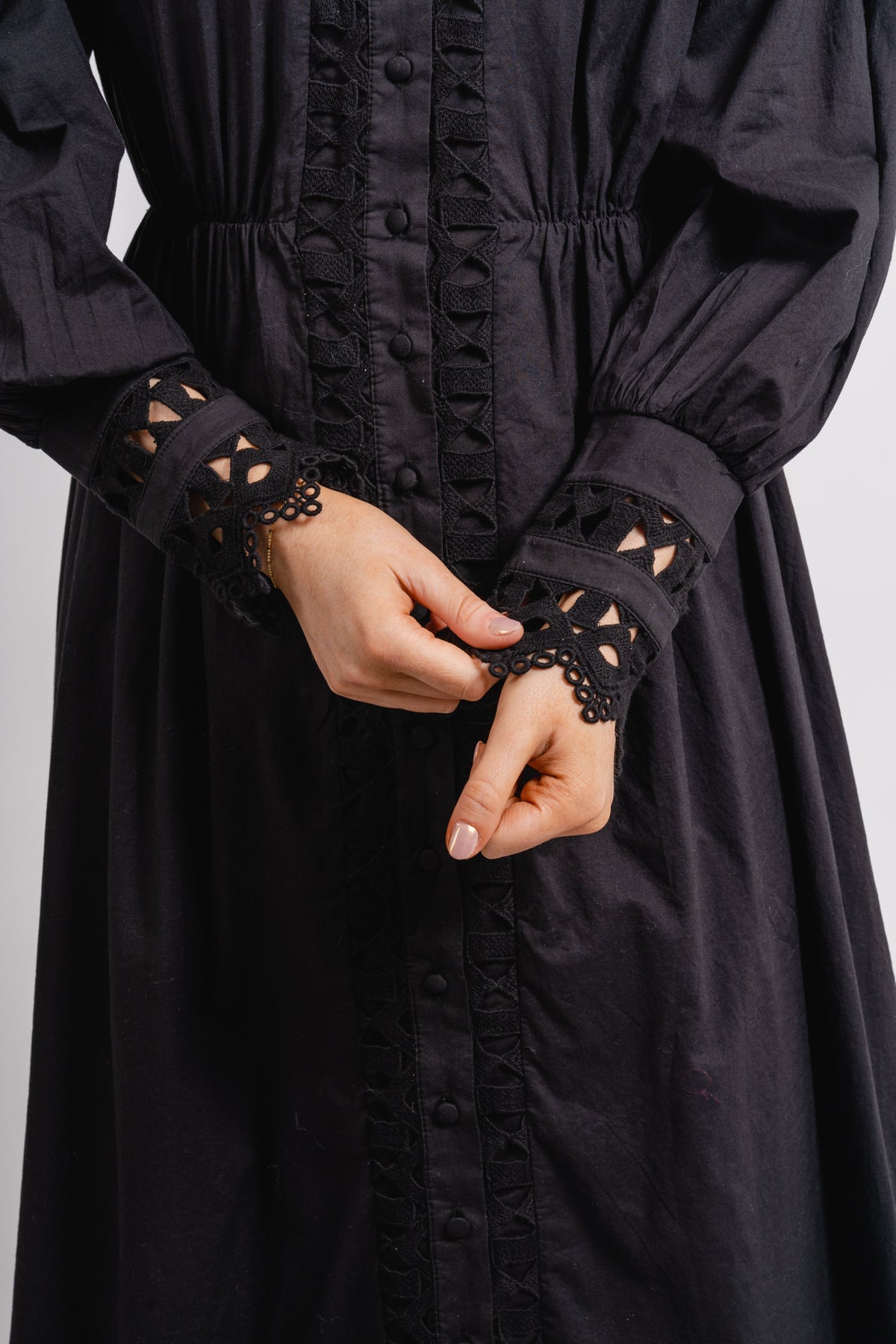 Yastrima LS Long Shirt Dress - Black