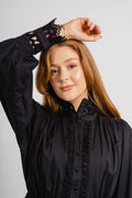 Yastrima LS Long Shirt Dress - Black