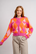 Emma Cardigan - Harlequin Orange