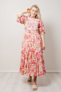Cotton Slub Midi Dress - Daisy Garden