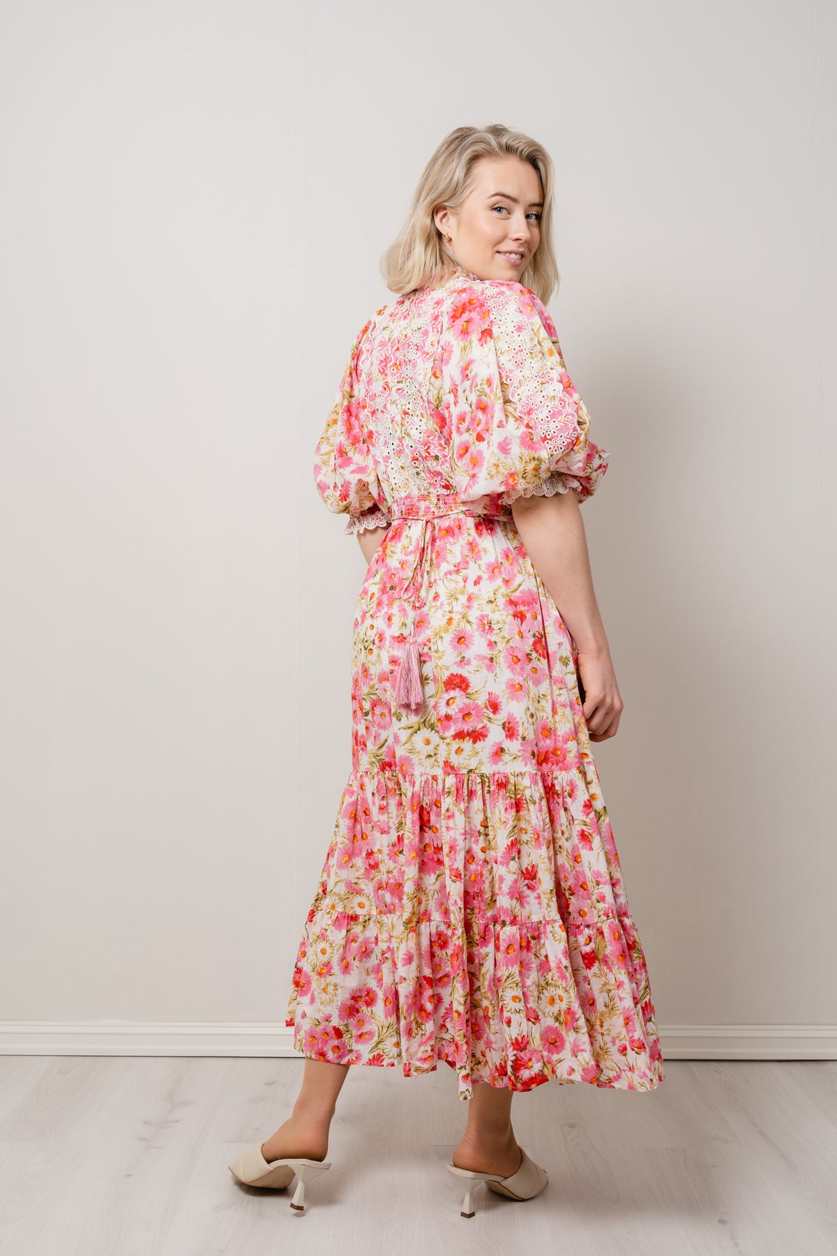 Cotton Slub Midi Dress - Daisy Garden