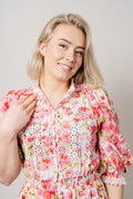 Cotton Slub Midi Dress - Daisy Garden