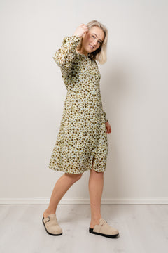 Adalia Rikkelie Shirt Dress - Green Flowers