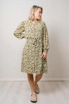 Adalia Rikkelie Shirt Dress - Green Flowers