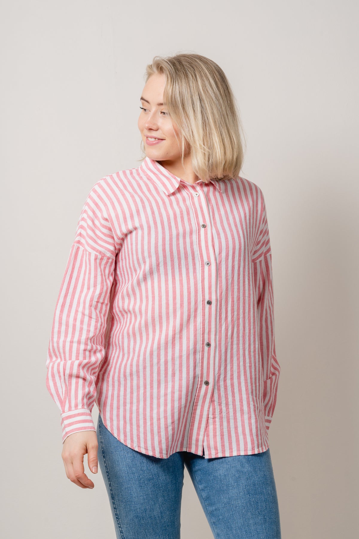 AmosIW Kiko Shirt - Pink Stripe