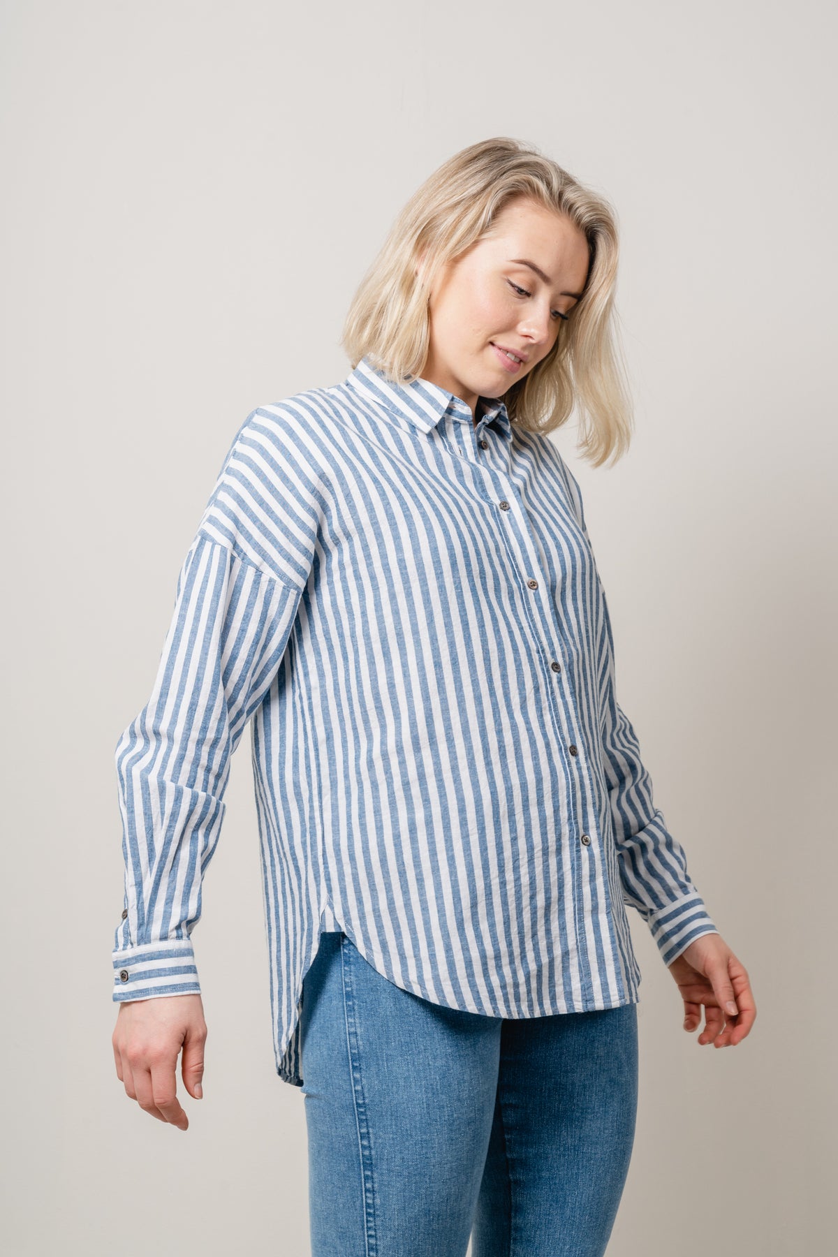 AmosIW Kiko Shirt - Blue Stripes