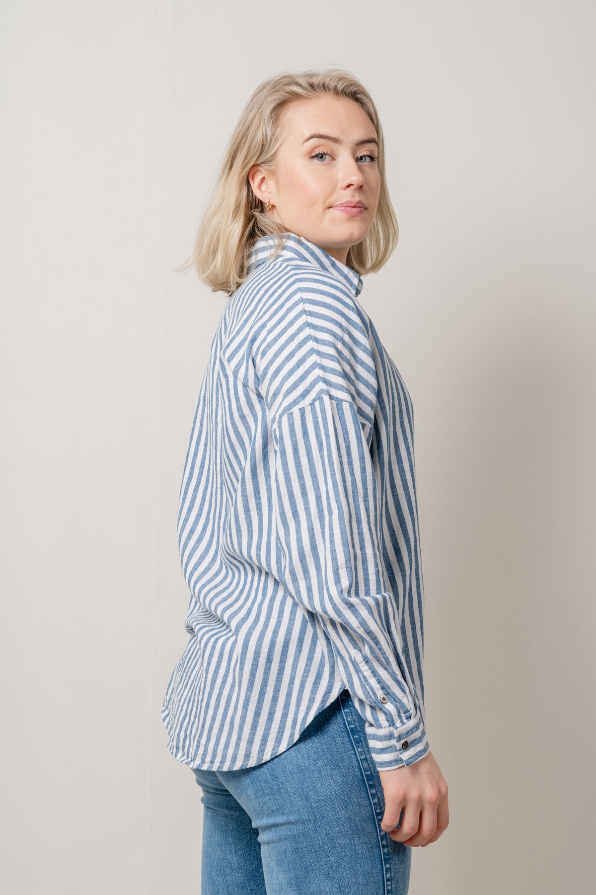 AmosIW Kiko Shirt - Blue Stripes