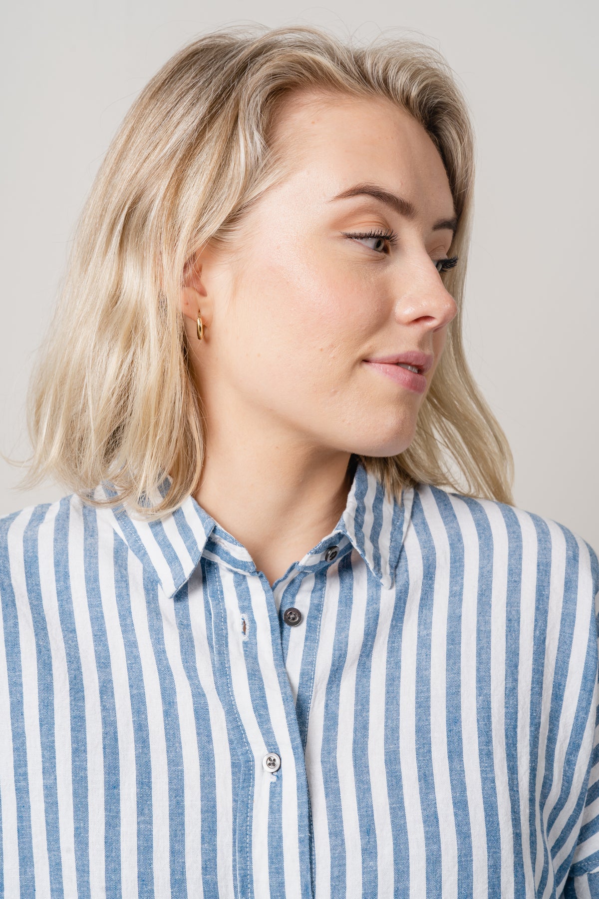 AmosIW Kiko Shirt - Blue Stripes