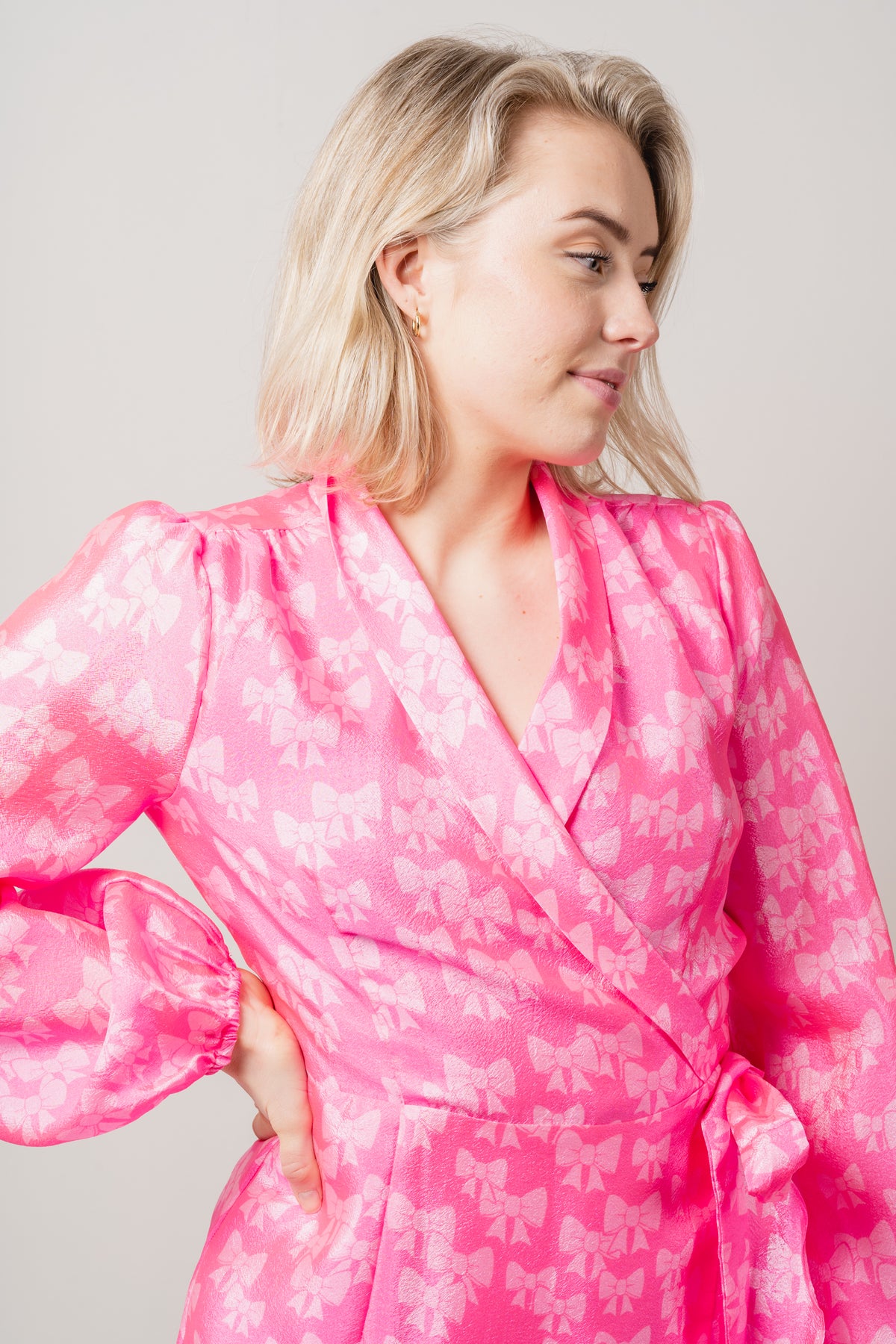 Linda klänning - Bow Pink