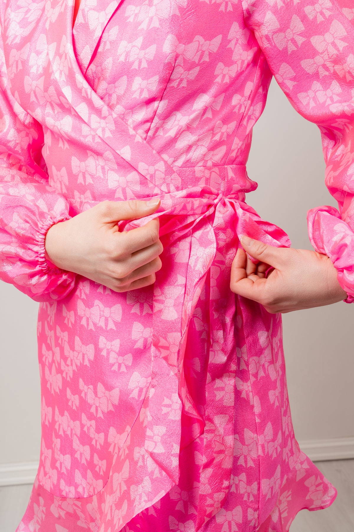 Linda klänning - Bow Pink