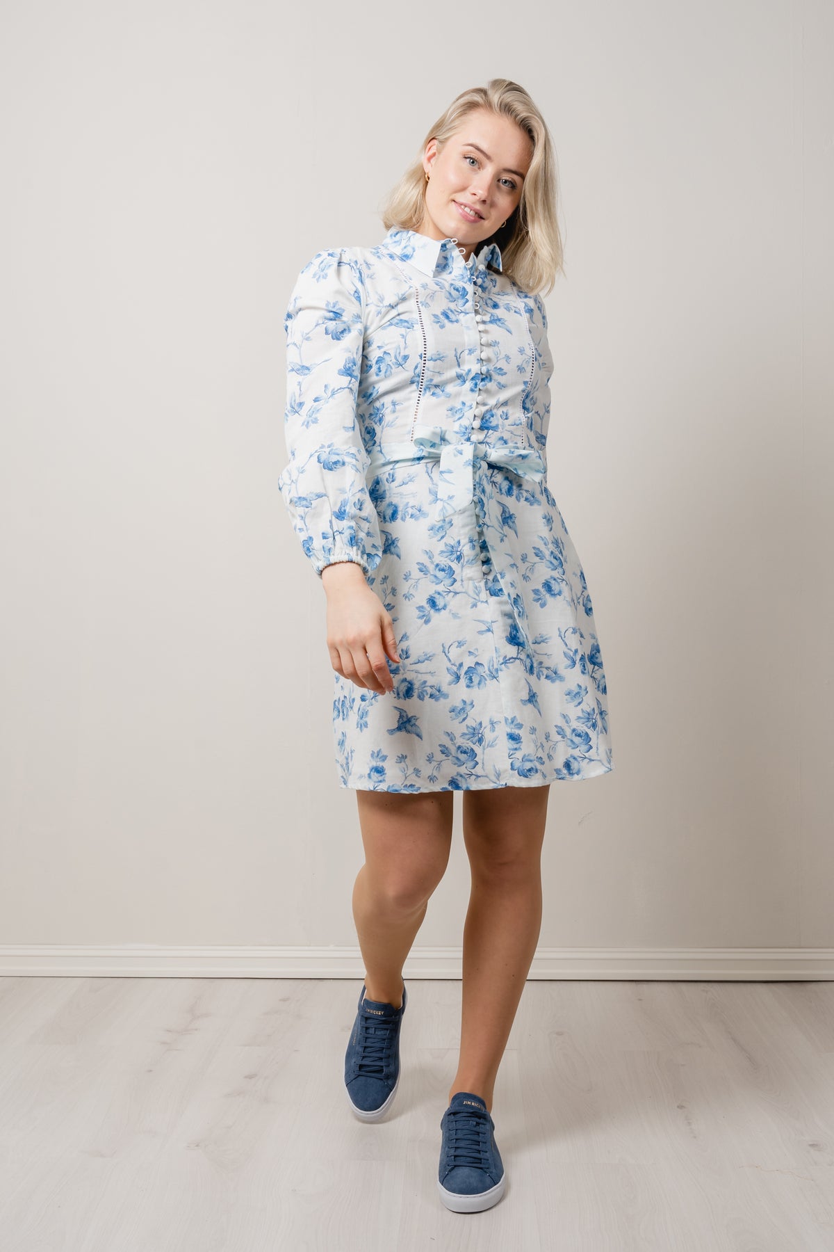 Berta Dress - Blue Flower Garden