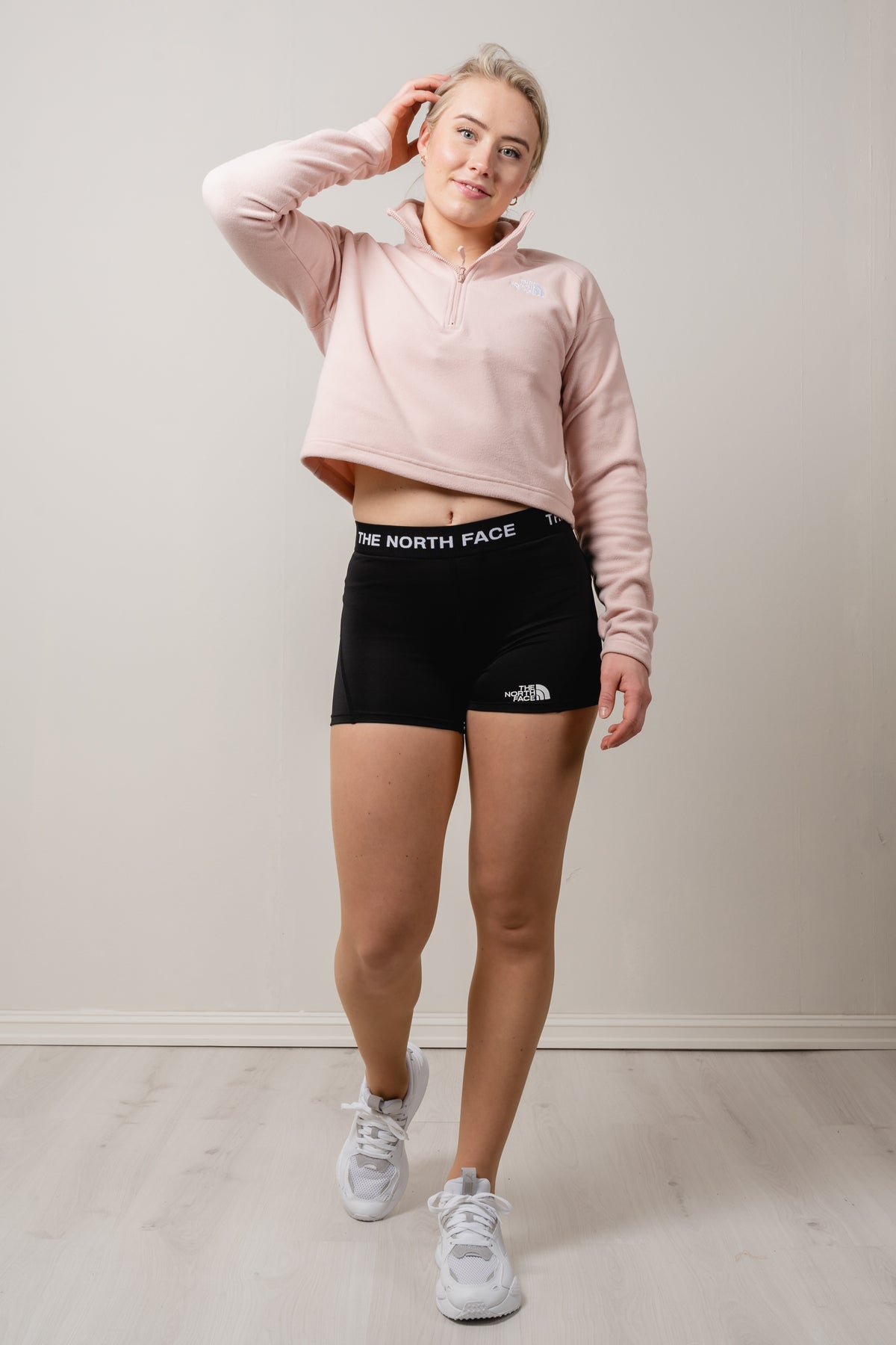 W 100 Glacier Cropped 1/4 Zip - Pink Moss
