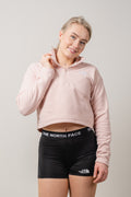 W 100 Glacier Cropped 1/4 Zip - Pink Moss
