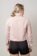 W 100 Glacier Cropped 1/4 Zip - Pink Moss