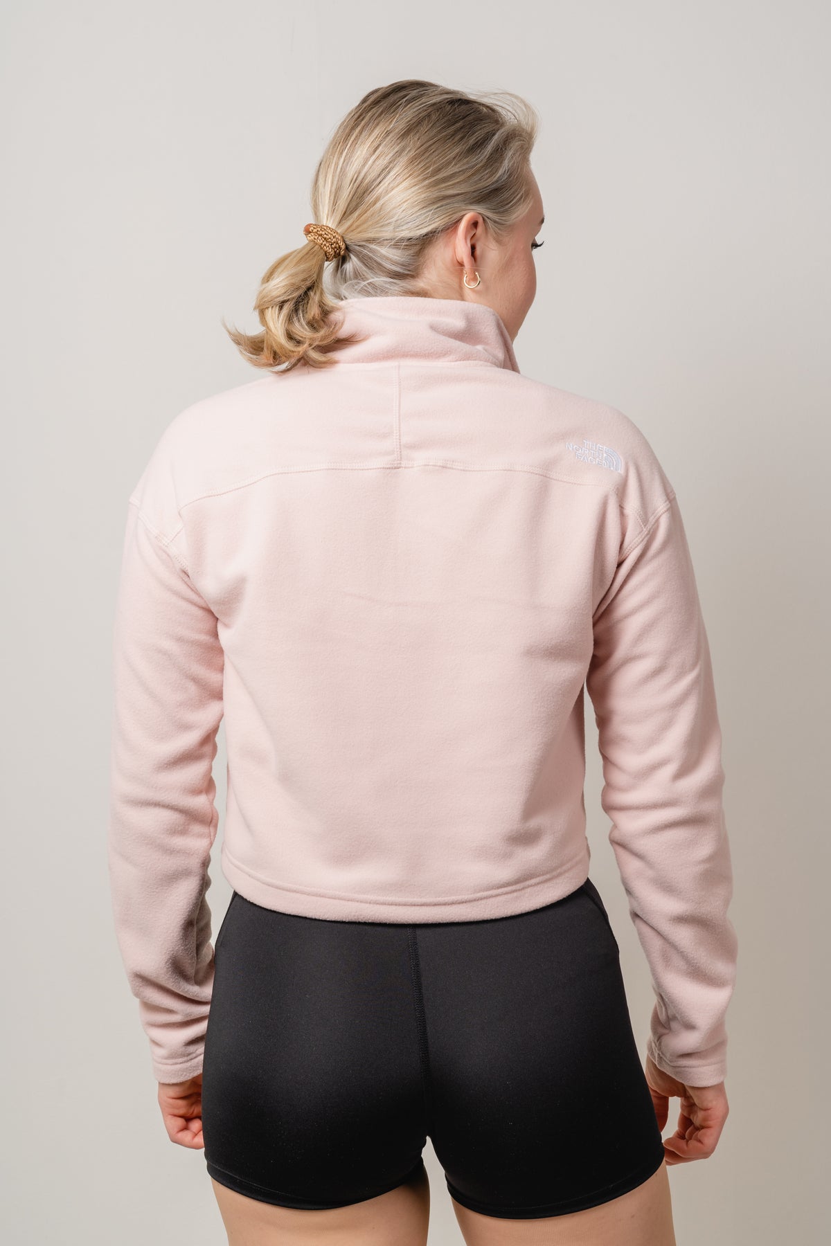 W 100 Glacier Cropped 1/4 Zip - Pink Moss