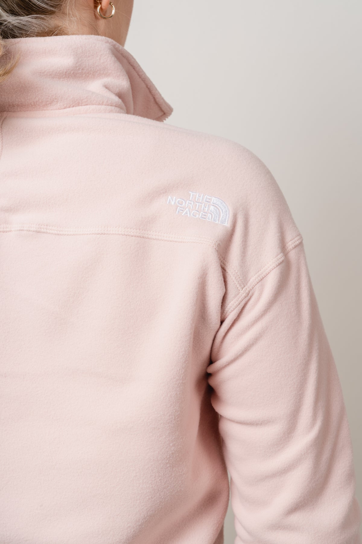 W 100 Glacier Cropped 1/4 Zip - Pink Moss