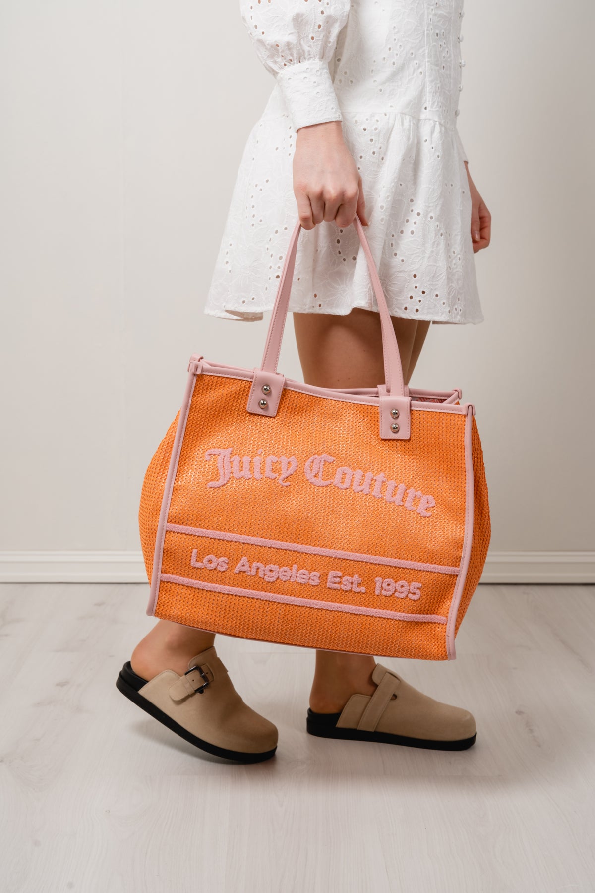 Rosmarie Straw Large Shopping - Peach/Pink
