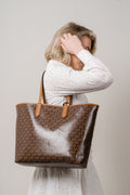 Eliza Large EW Open Tote Bag - Brown/Acorn
